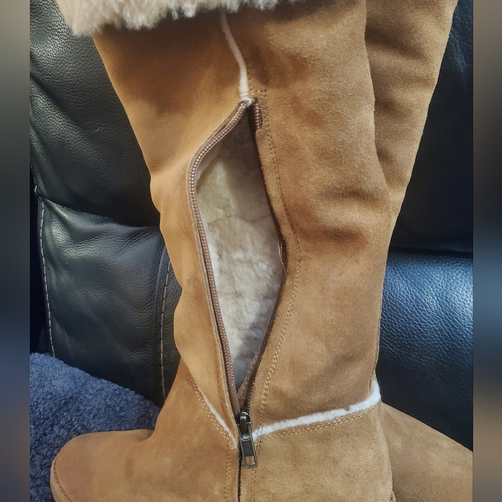 UGG Tan Suede Knee-High Boots - Picture 14 of 15